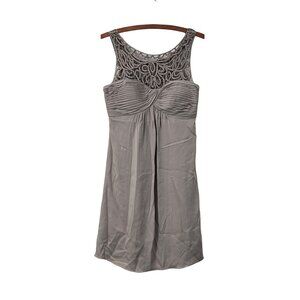 BHLDN Quilaree Womens Taupe Silk Tracey Sleeveless Dress Size 4